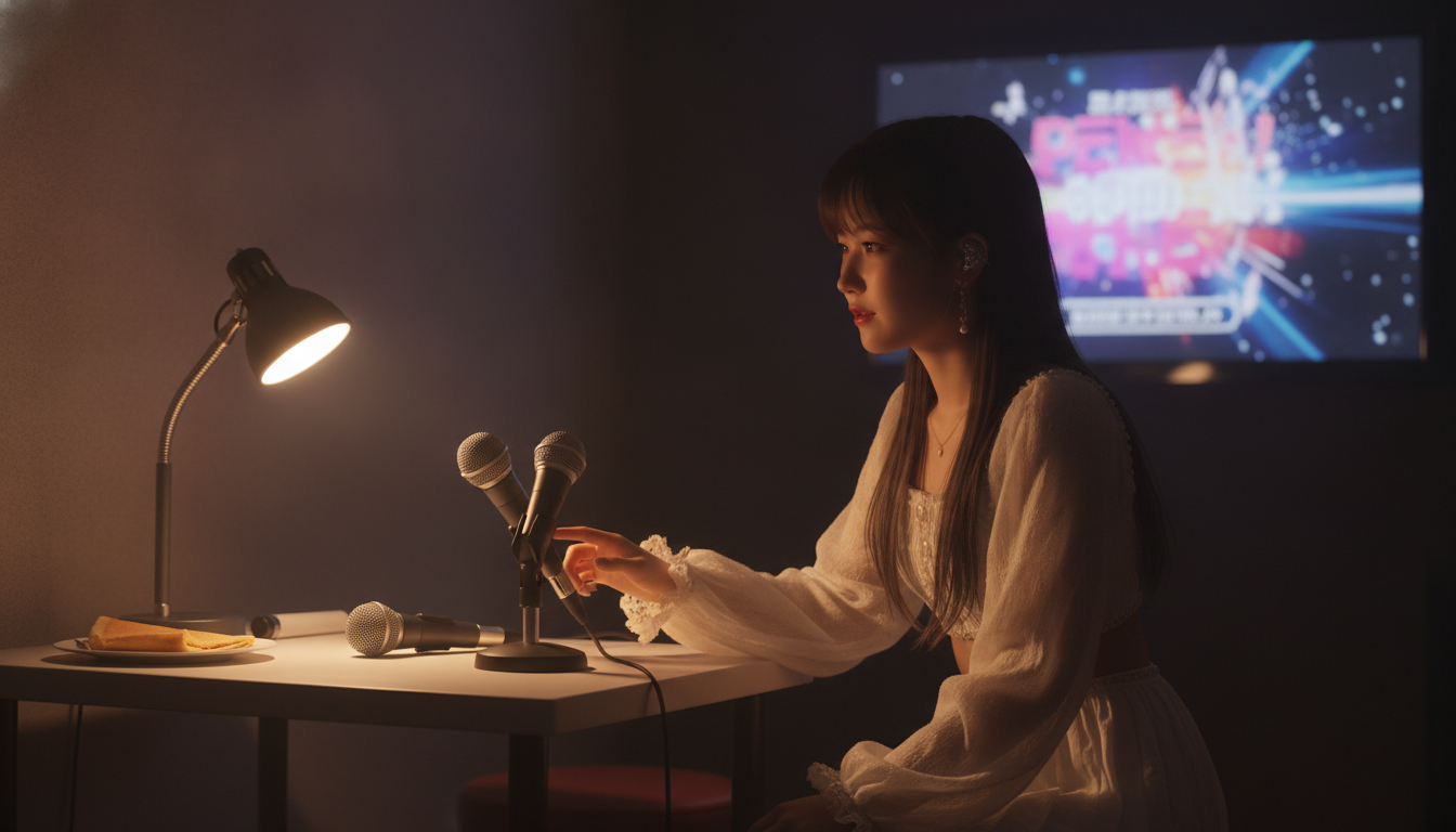 ひんやりとしたマイクの重みと、見えない声に表情をつける朝