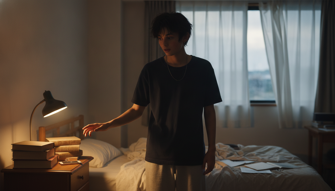くぐもったマリンバの響きと、画面の外を想像する朝