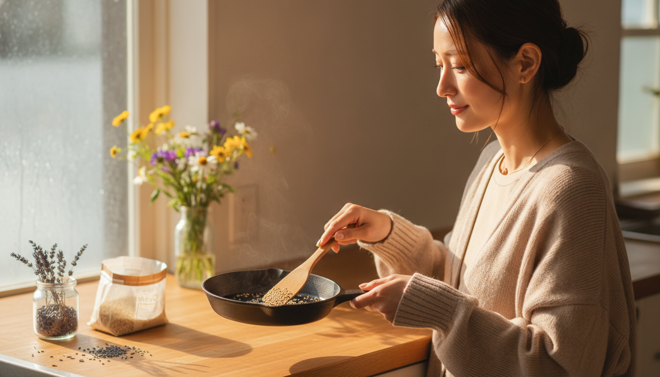 フライパンで弾けるごまの音と、言葉にできなかった反応の粗熱