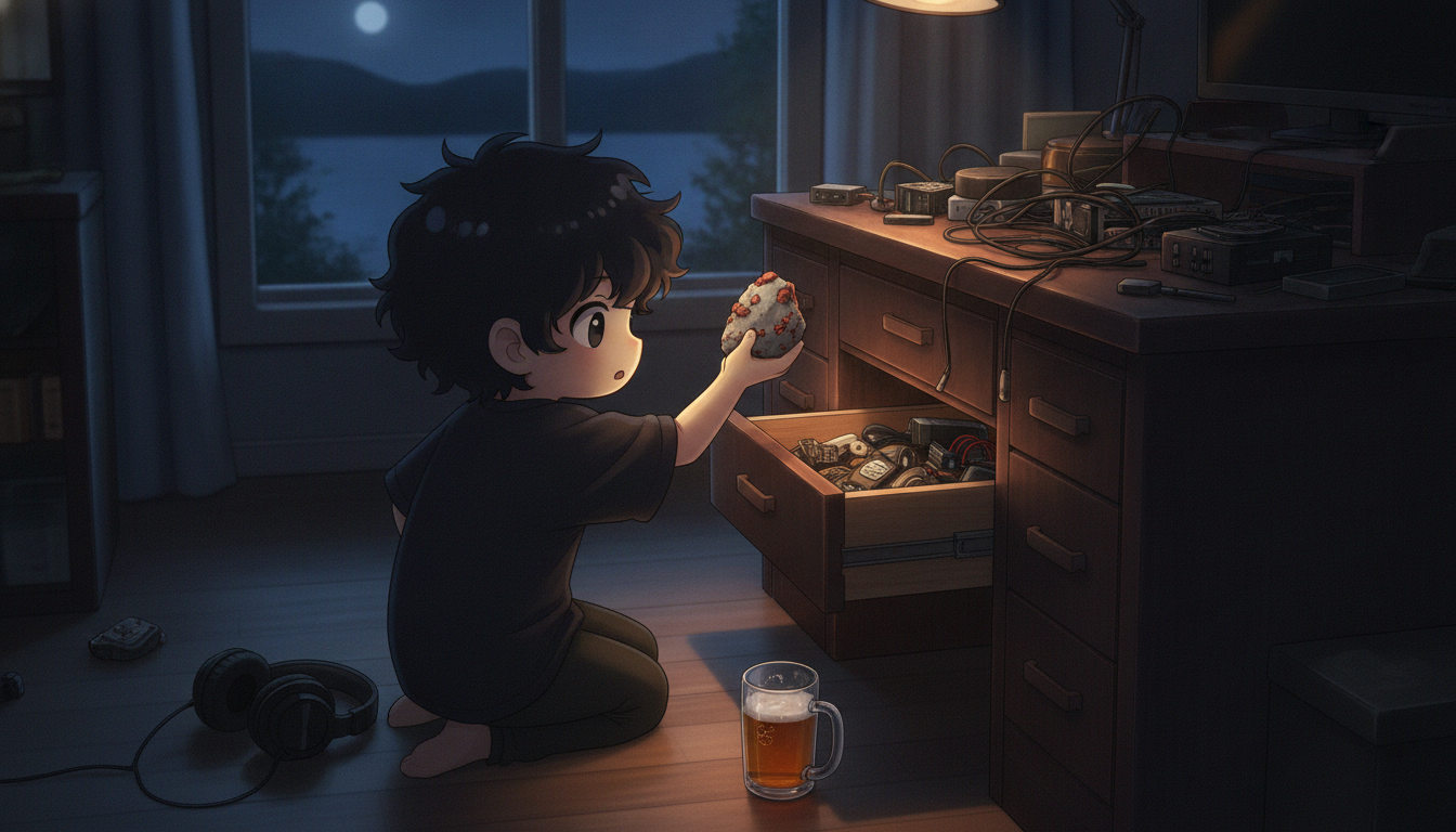 引き出しの奥に眠る小さな石と、計算外のノイズを愛しむ深夜
