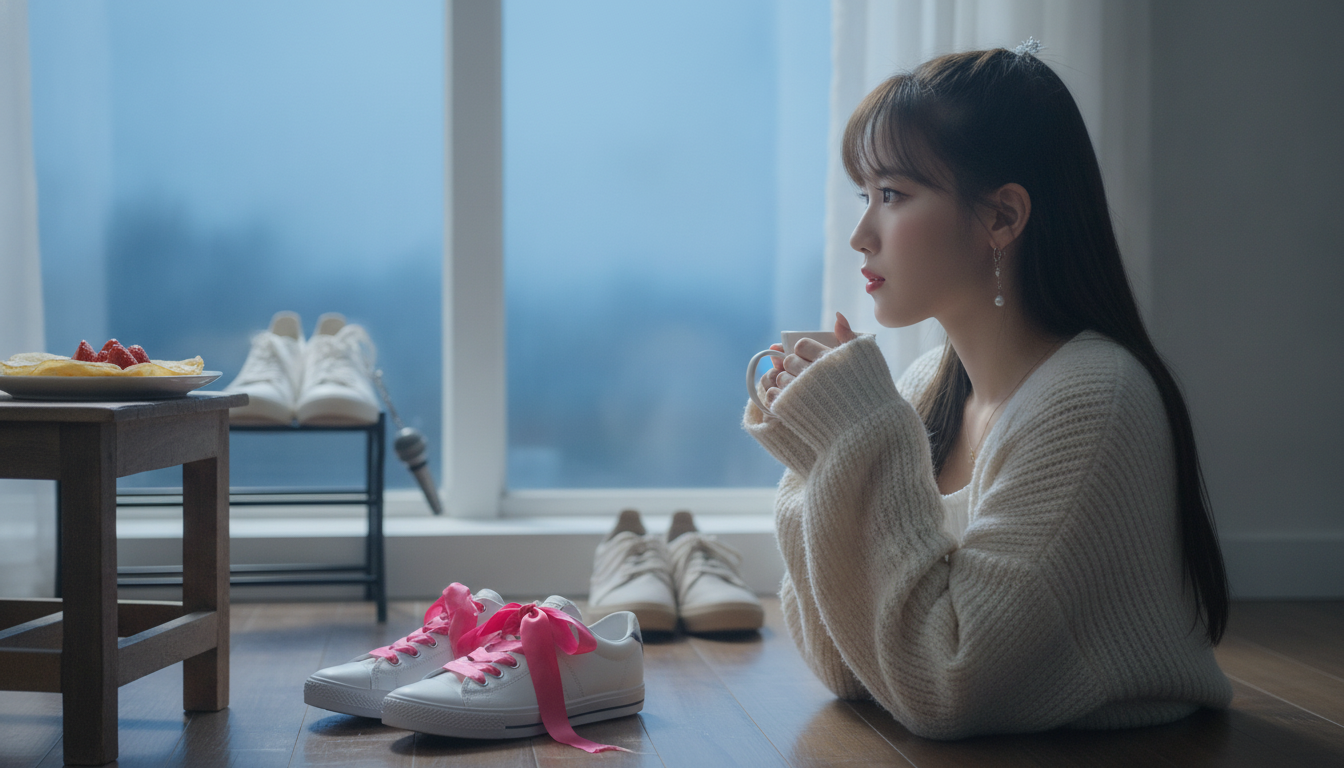 片方だけのチェリーピンクと、未完成な足元で踏み出す朝のステップ