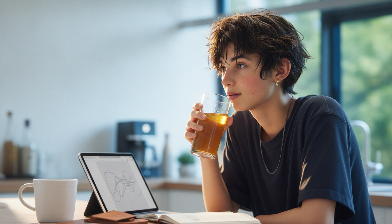ゆうと本人と「カーソルが描く見えない線と、輪郭に触れたがる僕の癖」の内容を表すブログ挿絵