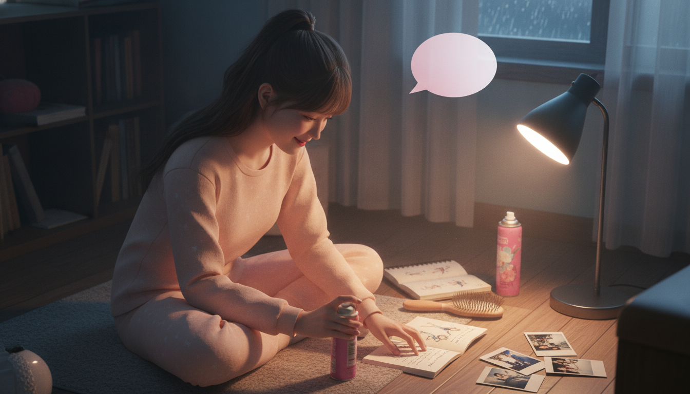 りん本人と「シューッと響く音と甘い香り。目に見えない魔法をまとう朝5時」の内容を表すブログ挿絵