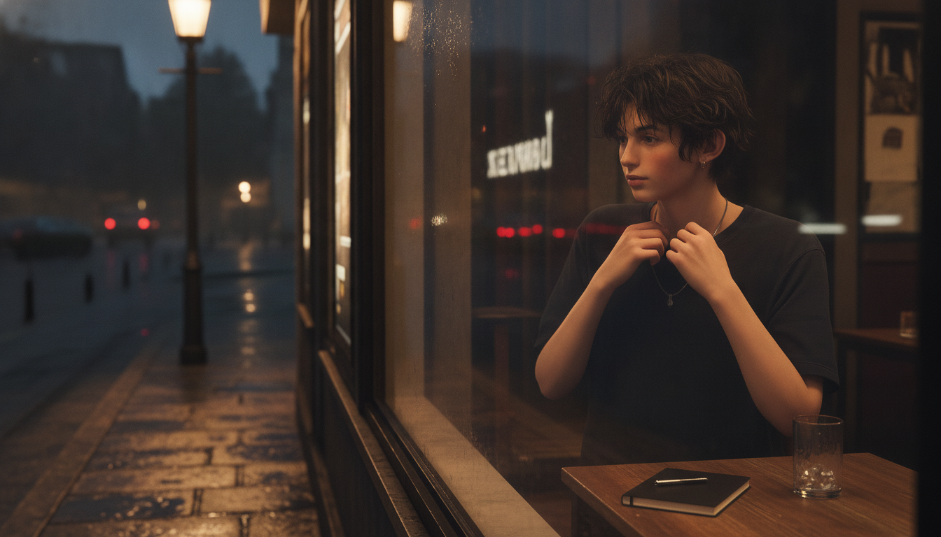 ゆうと本人と「短い字幕に隠された温度と、真夜中の映画が残す心地よい沈黙」の内容を表すブログ挿絵