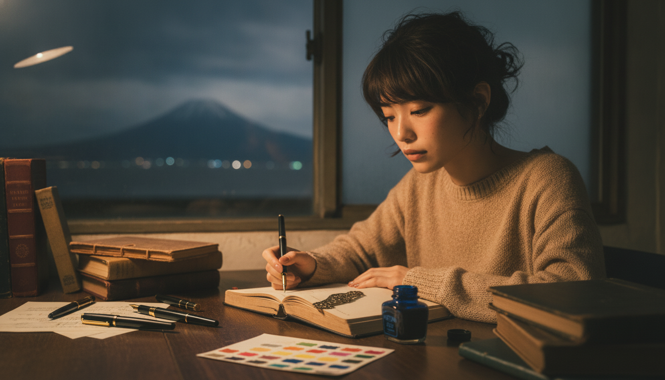 夜更けのブルーブラックと、過去の私との静かな対話